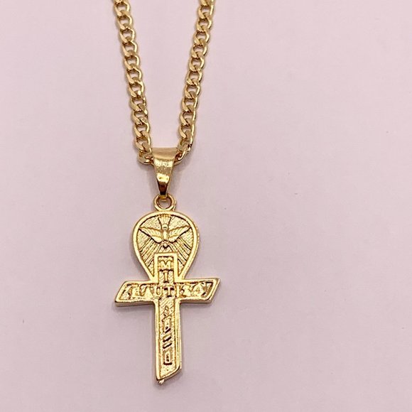 14K Yellow Gold filled Milgrain Religious Baptism - Picture 4 of 7